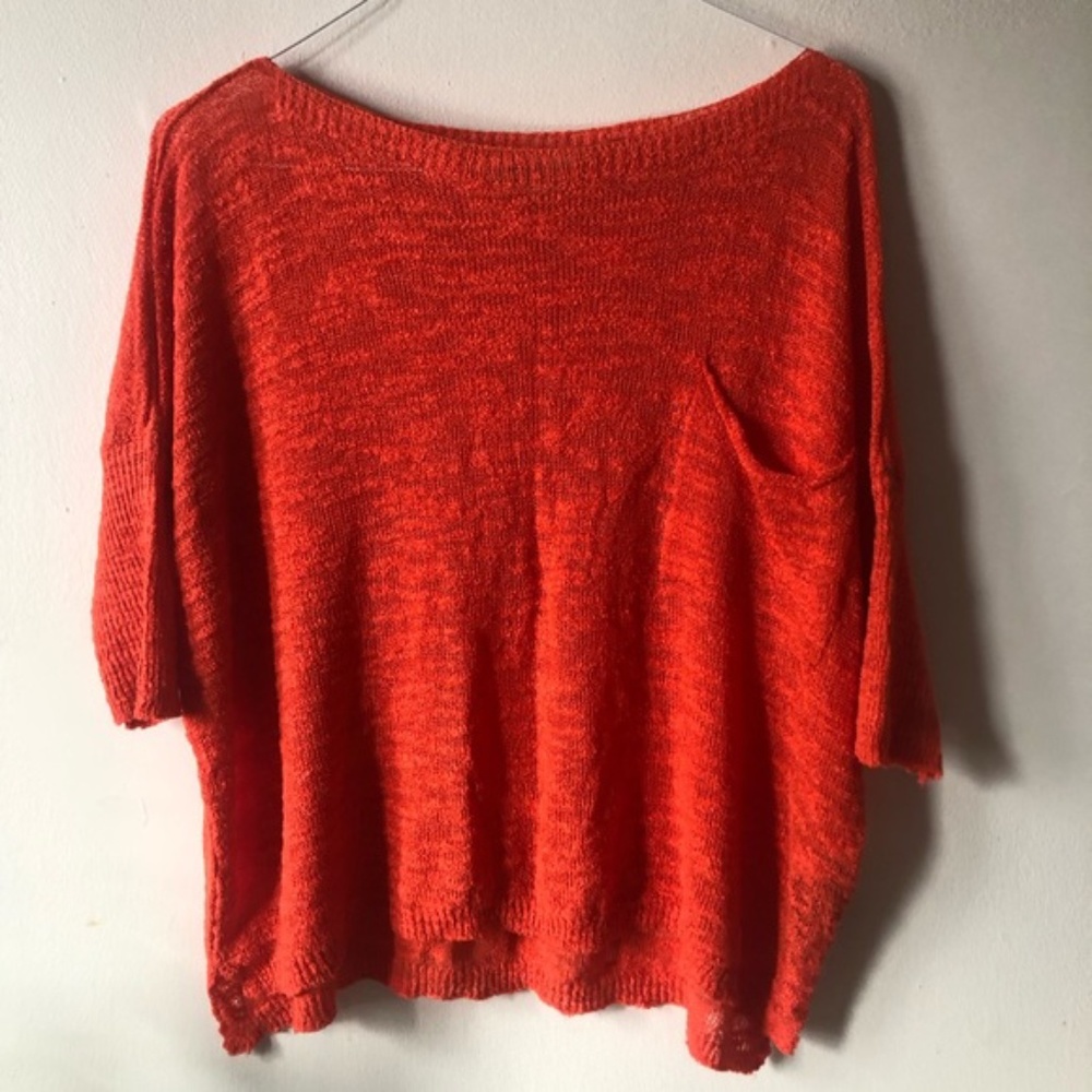 Zara Knit Italian Yarn Orange Lightweight Sweater